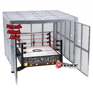 The Mattel WWE Hell in a Cell, with walls wide open!