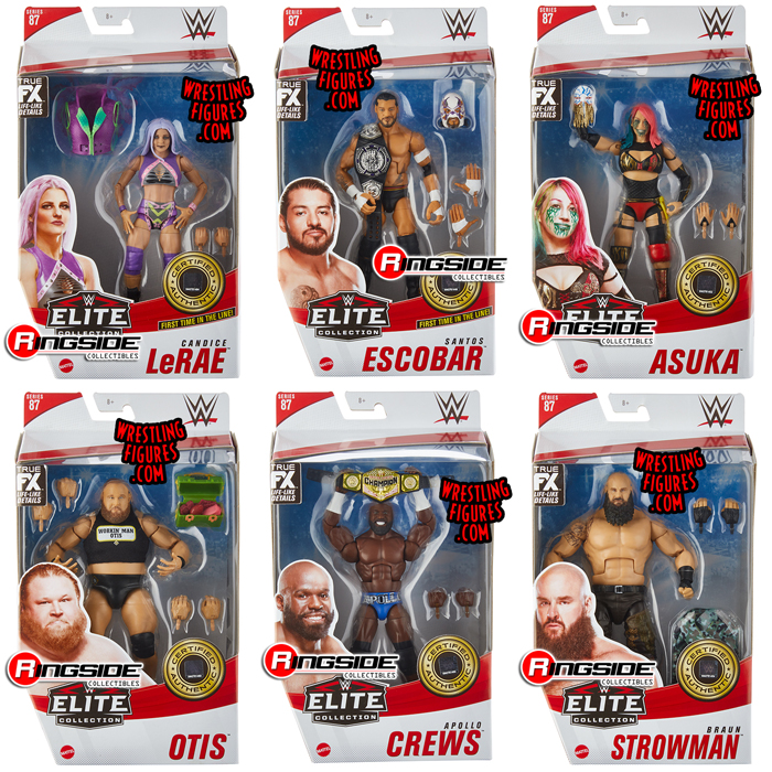 WWE Elite 87 - Complete Set of 6 WWE Toy Wrestling Action Figures by  Mattel! This set includes: Santos Escobar, Otis, Braun Strowman, Apollow  Crews, Candice LeRae & Asuka!