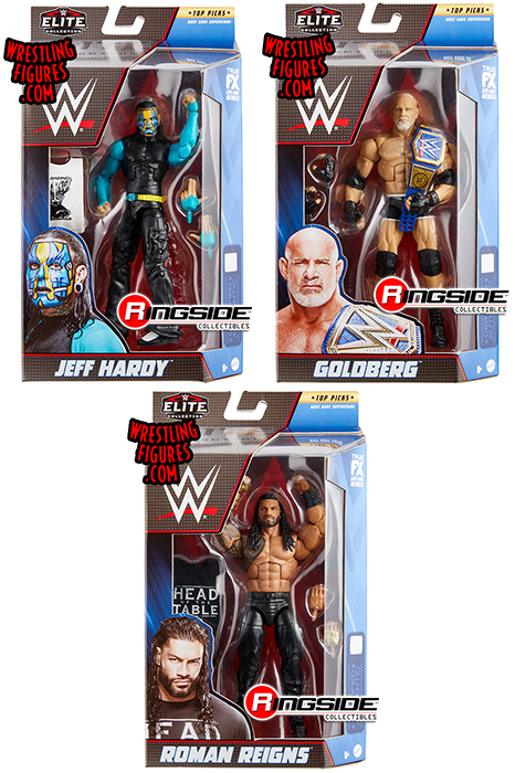 Wwe Elite 22 Top Talent Complete Set Of 3 Wwe Toy Wrestling Action Figures By Mattel Includes Jeff Hardy Goldberg Roman Reigns