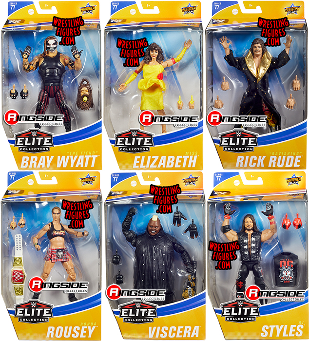 Wwe Elite 77 Complete Set Of 6 Wwe Toy Wrestling Action Figures By Mattel This Set Includes Aj Styles The Fiend Bray Wyatt Ronda Rousey Viscera Rick Rude Miss Elizabeth