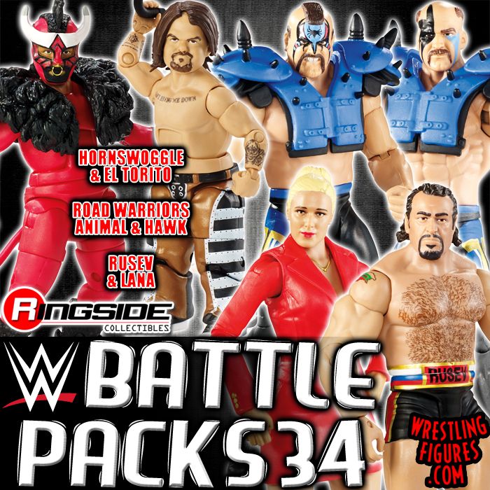 WWE Battle Packs 34 - Complete Set of 3 WWE Toy Wrestling Action