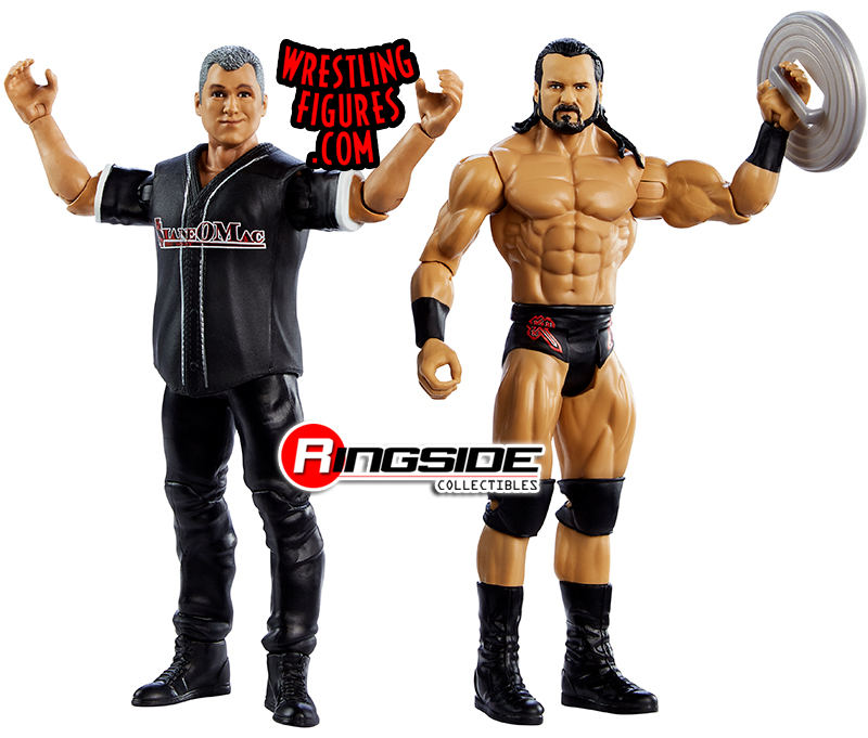 Damaged Packaging Shane Mcmahon Drew Mcintyre Wwe Battle Packs 66 Ringside Collectibles - shane mcmahon entrance roblox style