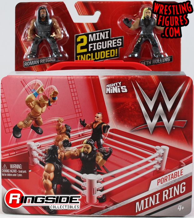 Mini Wrestling Ring Playset with Figures & Accessories 