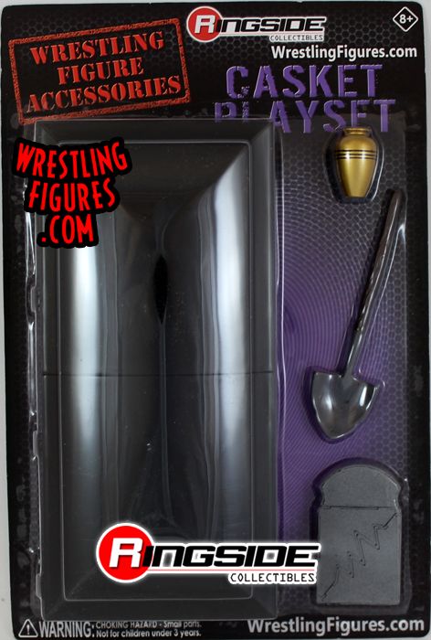 Casket Playsets - Ringside Collectibles Exclusive Wrestling Figure  Accessories for your Toy Wrestling Action Figures! Includes one Casket w/  Split Lid, 1 Urn, 1 Shovel & 1 Three-Piece Breakable Tombstone!