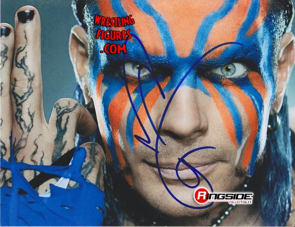 AUTOGRAPHED JEFF HARDY ELITE (BLUE PAINT PEN)