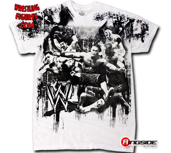 WWE - Bleeding Collage (White) WWE T-Shirt | Ringside Collectibles